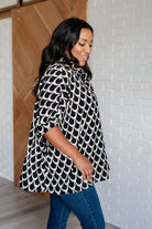Art Deco Button Up Blouse - Charming Charlie