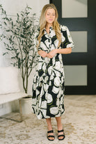 Art Show Puff Sleeve Midi Dress - Charming Charlie