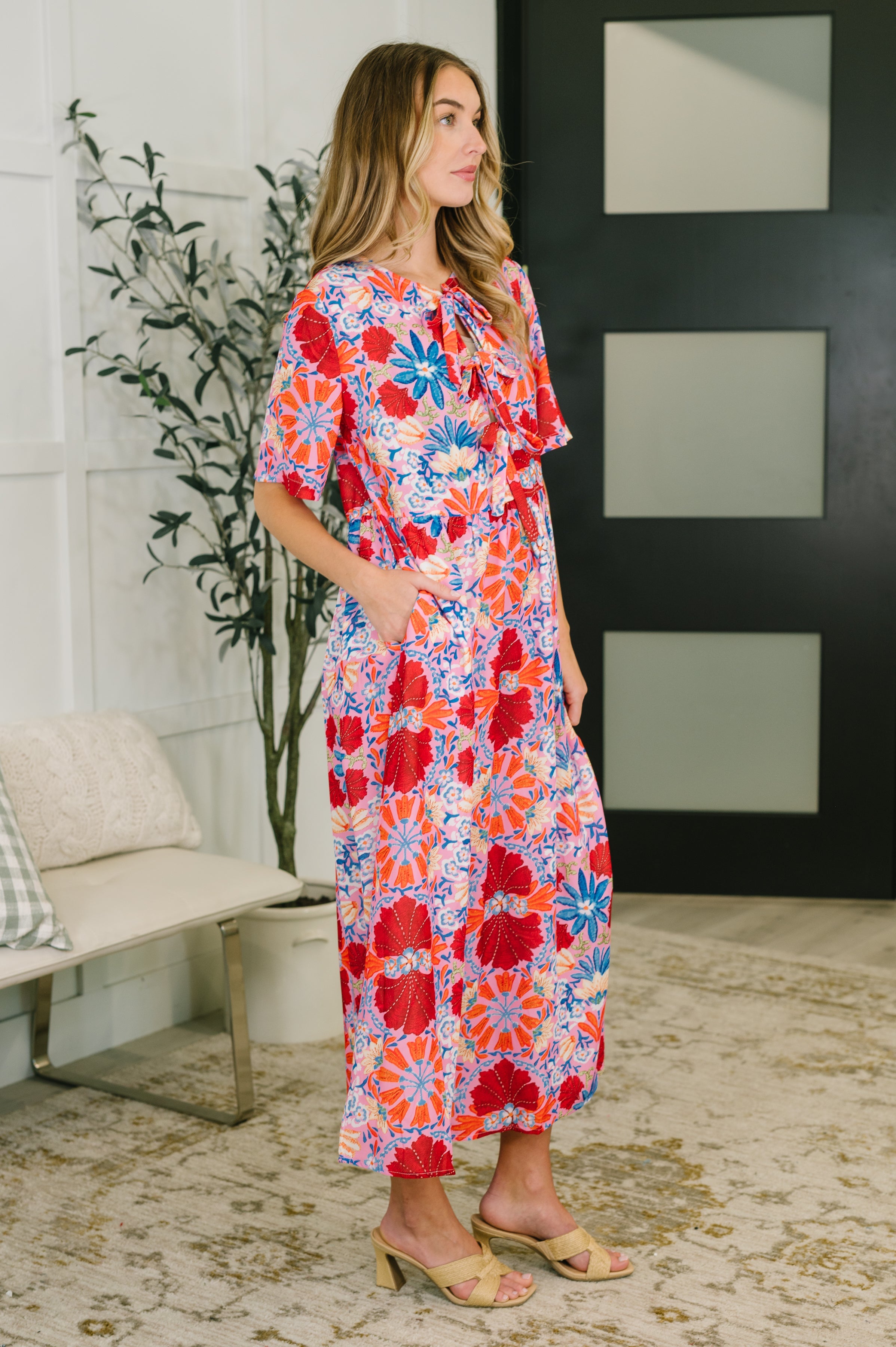 Art of Loving Bow Detail Floral Dress - Charming Charlie