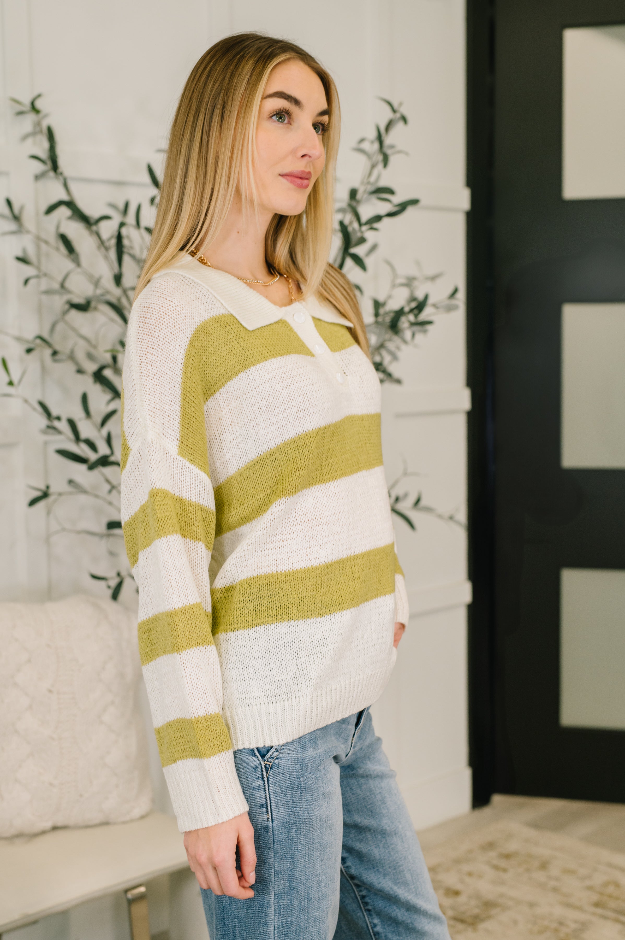 As Long As You're Mine Loose Knit Collared Top - Charming Charlie