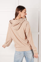 Ask Me Out Checkered Hoodie in Khaki - Charming Charlie