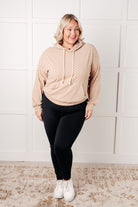Ask Me Out Checkered Hoodie in Khaki - Charming Charlie