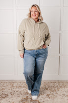 Ask Me Out Checkered Hoodie in Sage - Charming Charlie