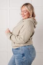 Ask Me Out Checkered Hoodie in Sage - Charming Charlie