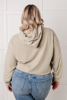 Ask Me Out Checkered Hoodie in Sage - Charming Charlie