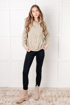 Ask Me Out Checkered Hoodie in Sage - Charming Charlie