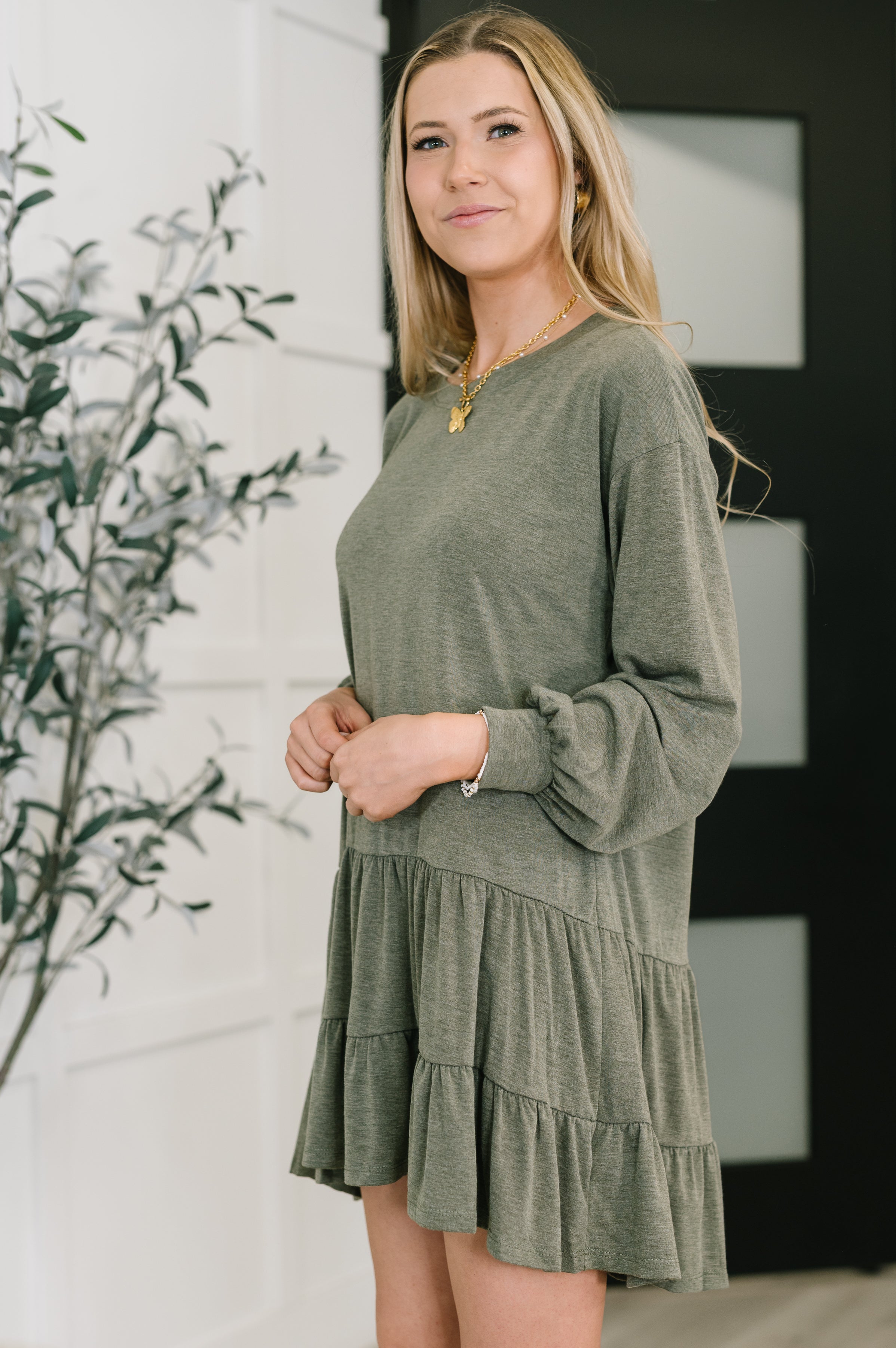 Autumn Breeze Long Sleeve Knit Dress - Charming Charlie