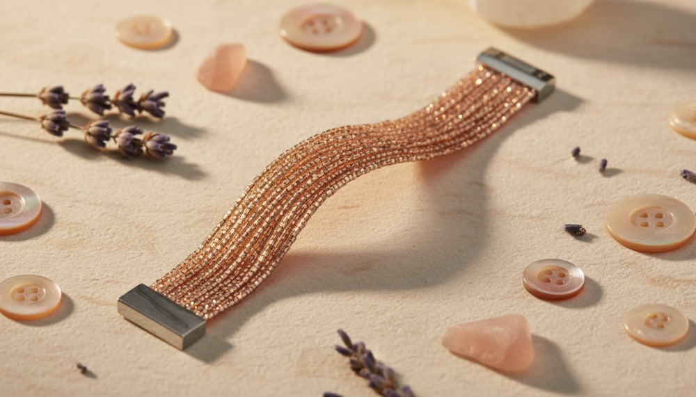 Multi-Strand Rose Gold Bracelet - Charming Charlie