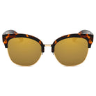 JENISON | D67 - Flat Mirrored Lens Clubmaster Horned Rim Sunglasses - Cramilo Eyewear - Stylish Trendy Affordable Sunglasses Clear Glasses Eye Wear Fashion