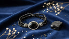 Black Beaded Bracelet with a Large Faceted Centerpiece - Charming Charlie