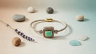 Silver Bracelet with Turquoise Square Stone - Charming Charlie