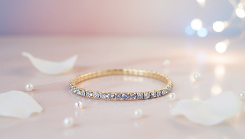 Sparkling Gold Bracelet with Shimmering Crystals - Charming Charlie