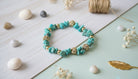 Turquoise Beaded Bracelet with Gold Accents - Charming Charlie
