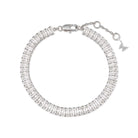 Silver CZ Baguette Tennis Bracelet - Adina's Jewels