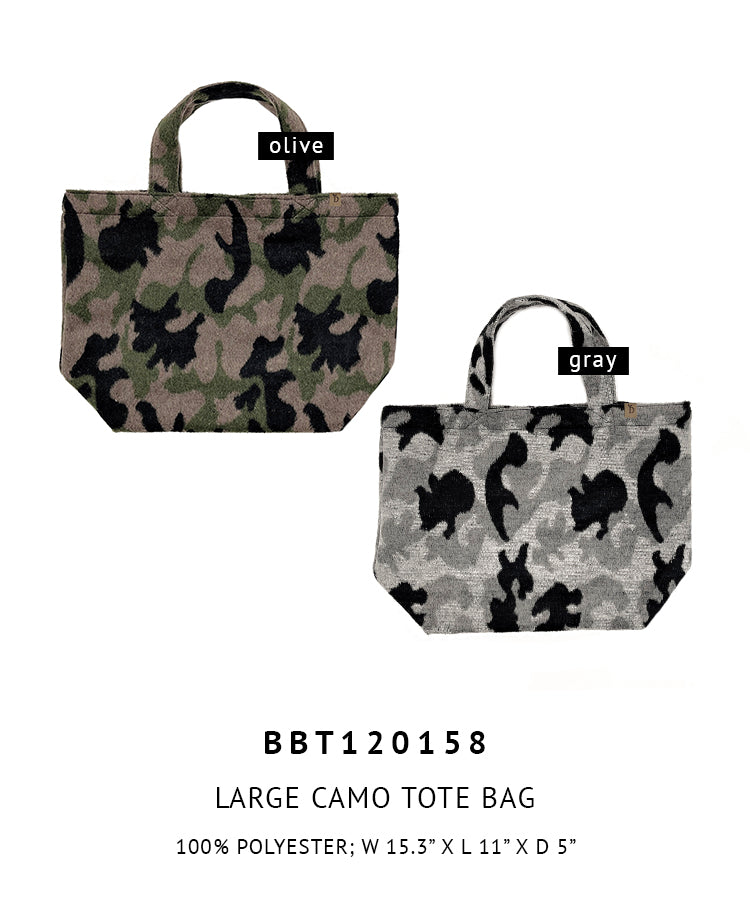 Shop for KW Fashion Large Camo Tote Bag at doeverythinginloveny.com wholesale fashion accessories