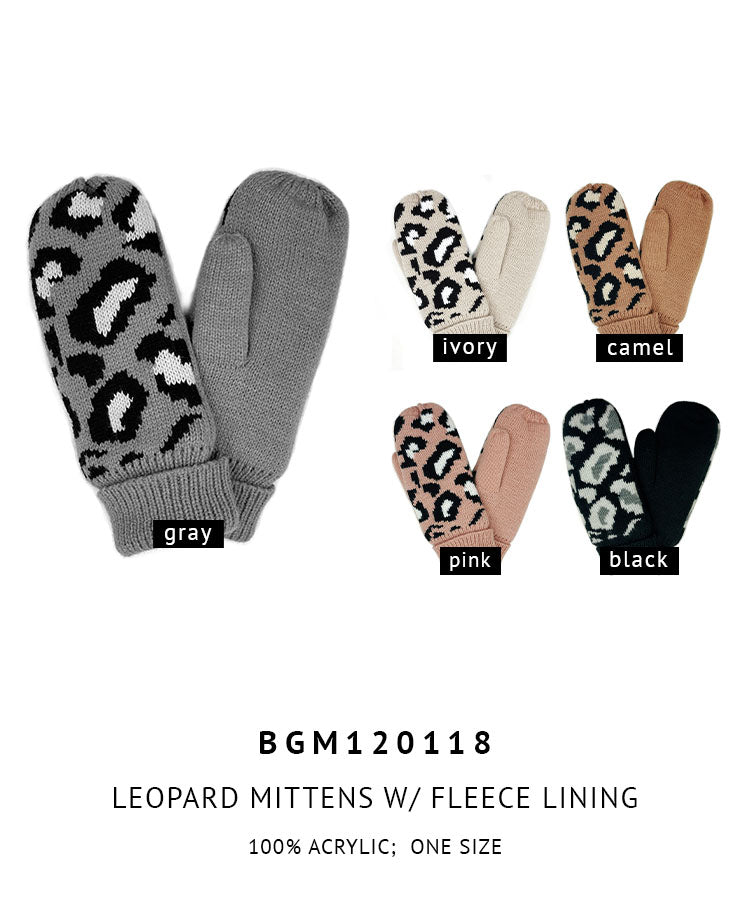 Shop for KW Fashion Leopard Mittens With Fleece Lining at doeverythinginloveny.com wholesale fashion accessories