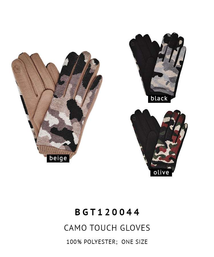 Shop for KW Fashion Camo Touch Gloves at doeverythinginloveny.com wholesale fashion accessories