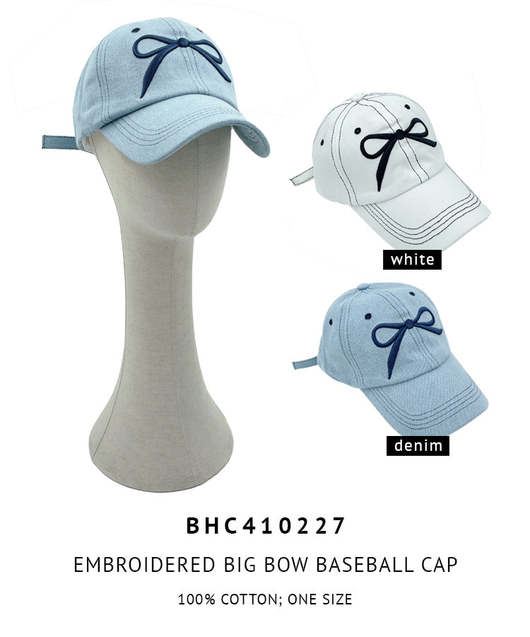Embroidered Big Bow Baseball Cap - Charming Charlie