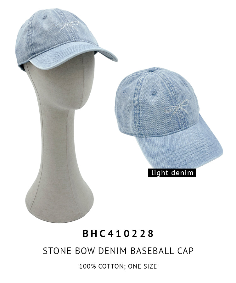 Stone Bow Denim Baseball Cap - Charming Charlie