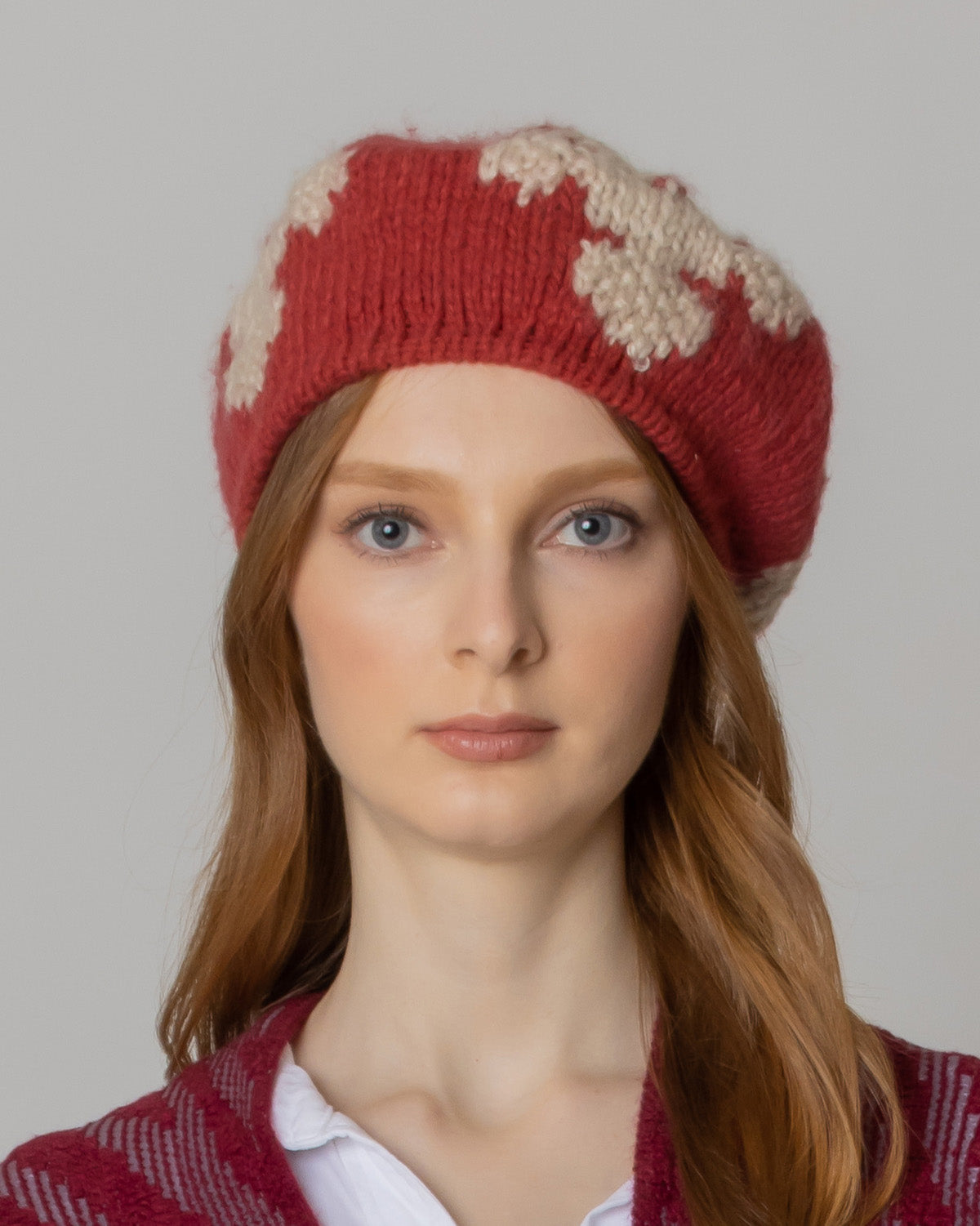 Leaf Knit Pattern Beret