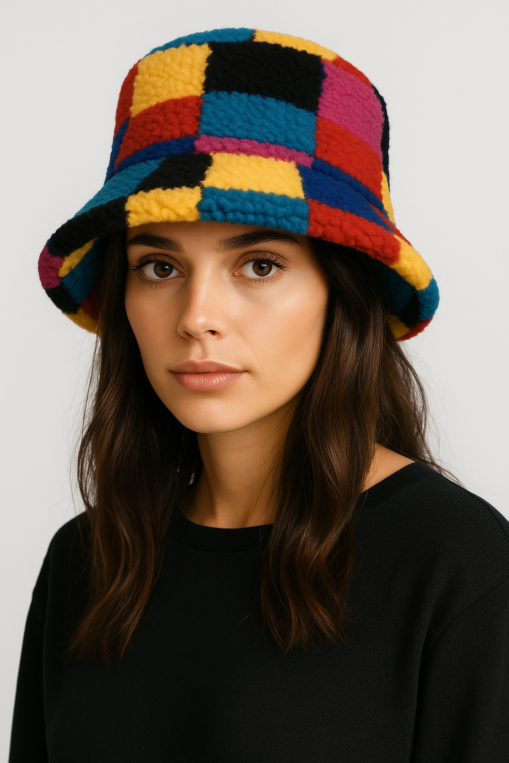 Color Block Sherpa Bucket Hat - Charming Charlie