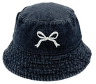 Embroidered Bow Denim Bucket Hat - Charming Charlie