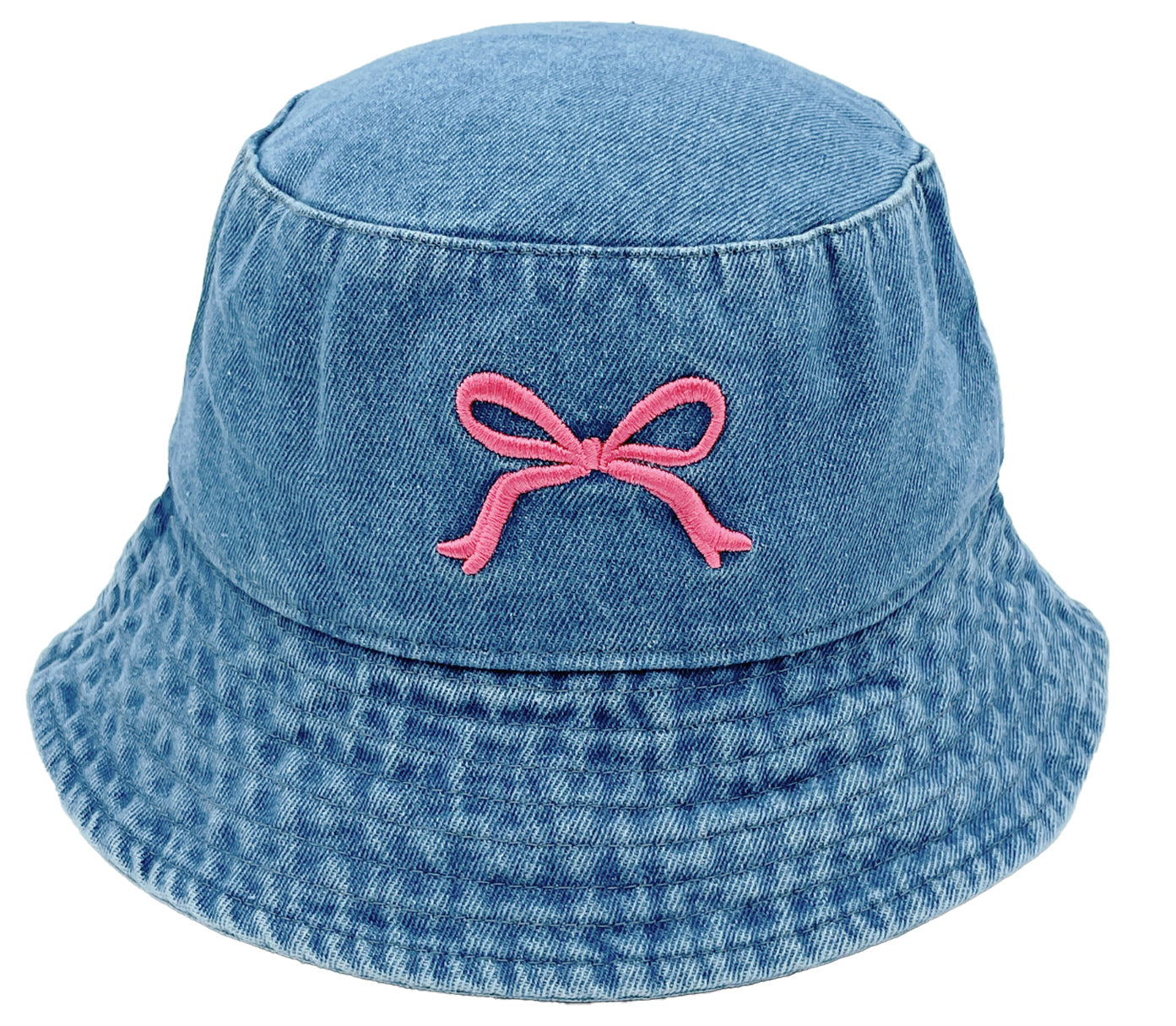 Embroidered Bow Denim Bucket Hat - Charming Charlie