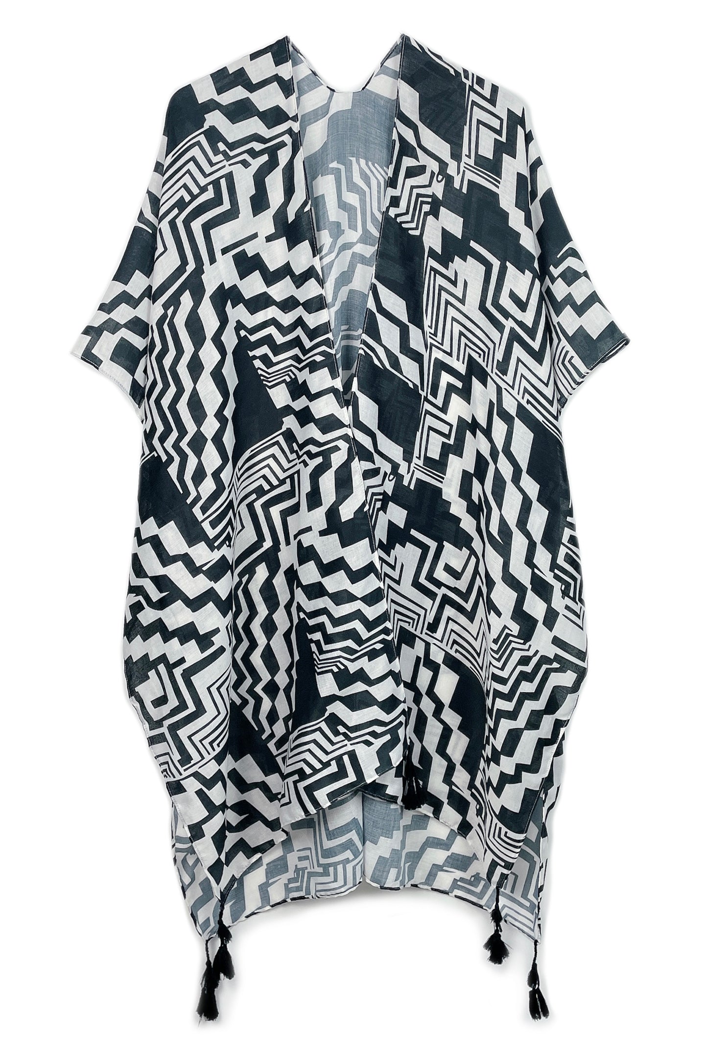 Geometric Print Kimono
