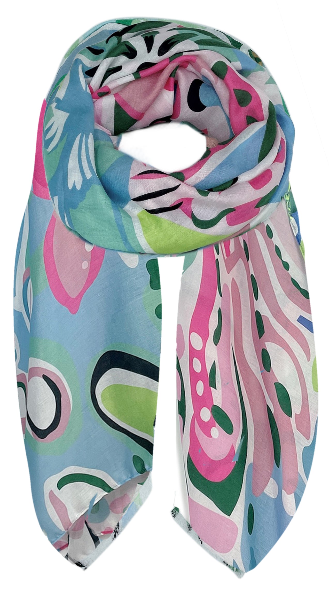 Tropical Floral Print Scarf