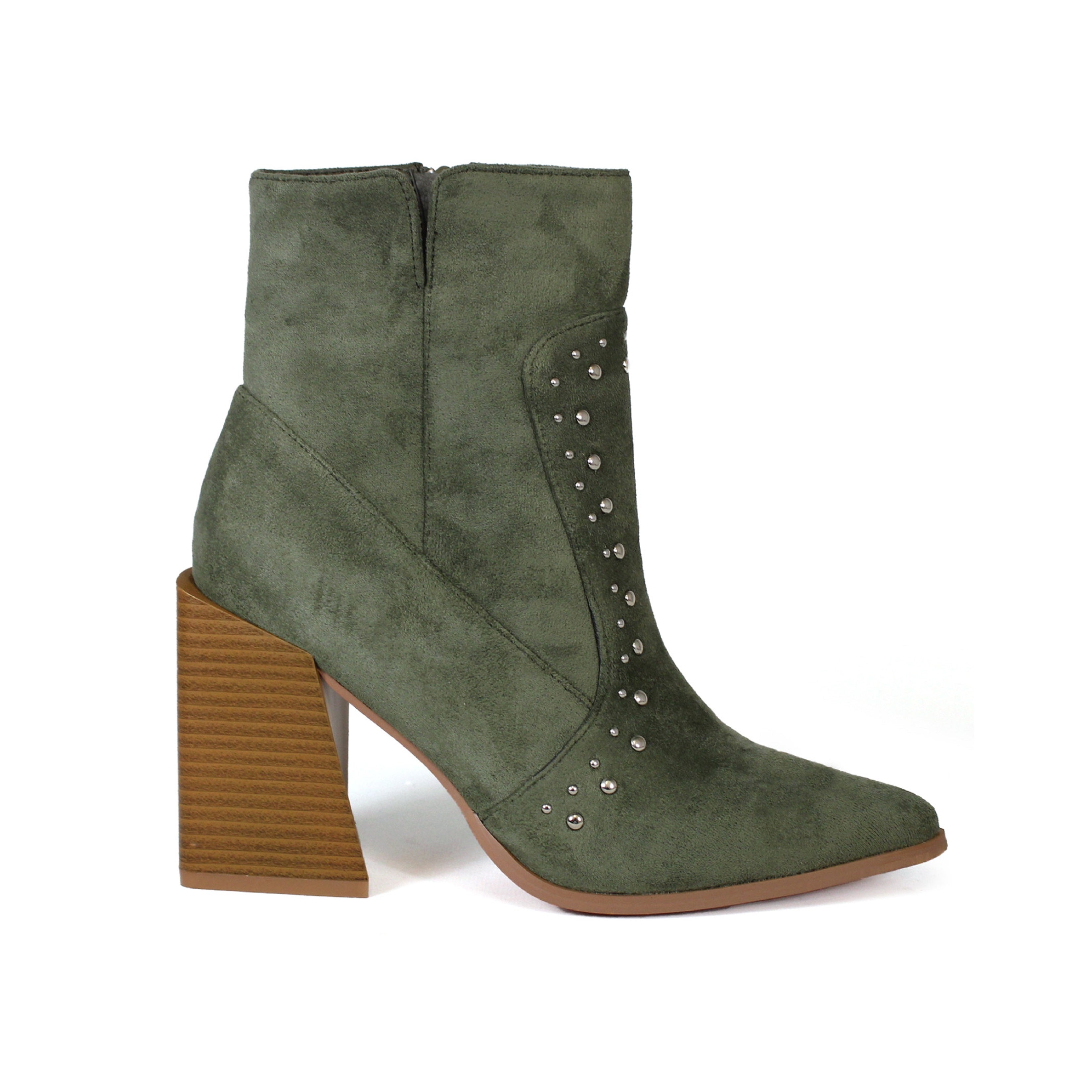 BLONDE-11 Women's Hotstone Suede Bootie - Yoki 