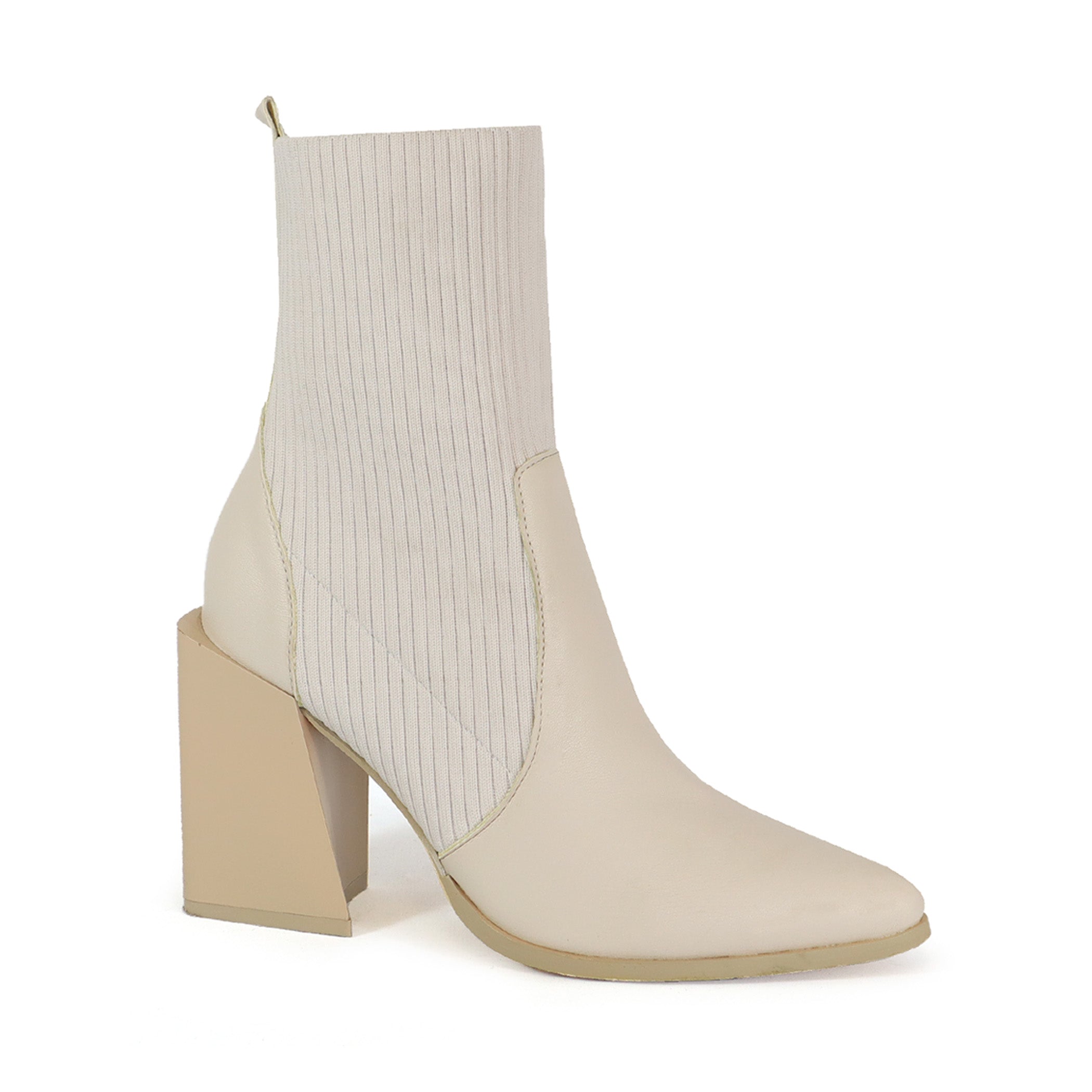 BLONDE Women's Knitsock Structured Heel Bootie - Yoki 