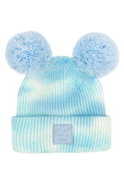 Baby Blue C.C Tie Dye Baby Beanie C.C Rubber Patch Double Yarn Pom, before taking your baby  running out the door into the cool air, you’ll want to reach for this toasty beanie to keep your baby incredibly warm. Accessorize the fun way with this faux fur pom pom hat, it's the autumnal touch you need to finish your outfit in style. Awesome winter gift accessory! Perfect Gift Birthday, Christmas, Stocking Stuffer, Secret Santa, Holiday, Anniversary, Valentine's Day, Loved One.