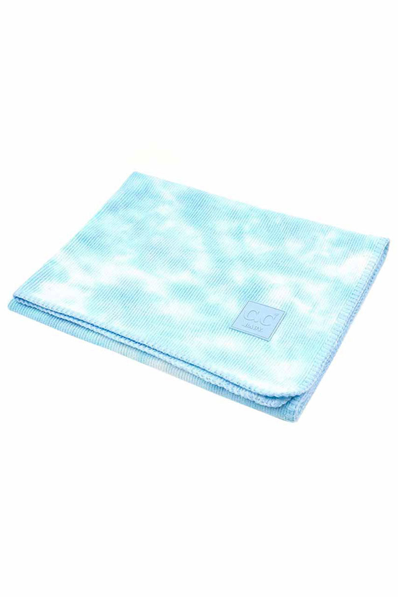 Baby Blue White C.C Baby Tie Dye Stroller Blanket,  on-trend & fabulous design make it eye-catching and beautiful. It will keep your baby cozy and comfortable on winter and cold days. Go outside with confidence and beauty with this stroller blanket. It's a luxe addition to any cold-weather ensemble. Great for daily wear in the cold winter to protect your baby against the chill.