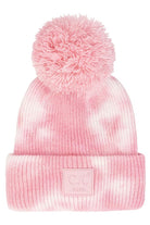 Baby Pink White C C Tie Dye Kids Beanie With C C Rubber Patch And Yarn Pom, beautiful tie dye design with yarn pom makes it unique and keeps you standing out with perfect beauty. Wear throughout the winter and cold days to ensure absolute comfortability. Coordinate with any outfit to match the best with perfect warmth and coziness. It Comes in one size winter cap with a pom that fits most head sizes. Enjoy the winter in comfort!