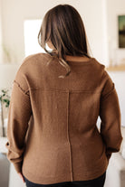 Back to Life V-Neck Sweater in Mocha - Charming Charlie