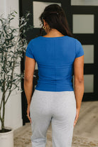 Basically A Part of Me Scoop Necked Tee in Classic Blue - Charming Charlie