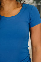 Basically A Part of Me Scoop Necked Tee in Classic Blue - Charming Charlie