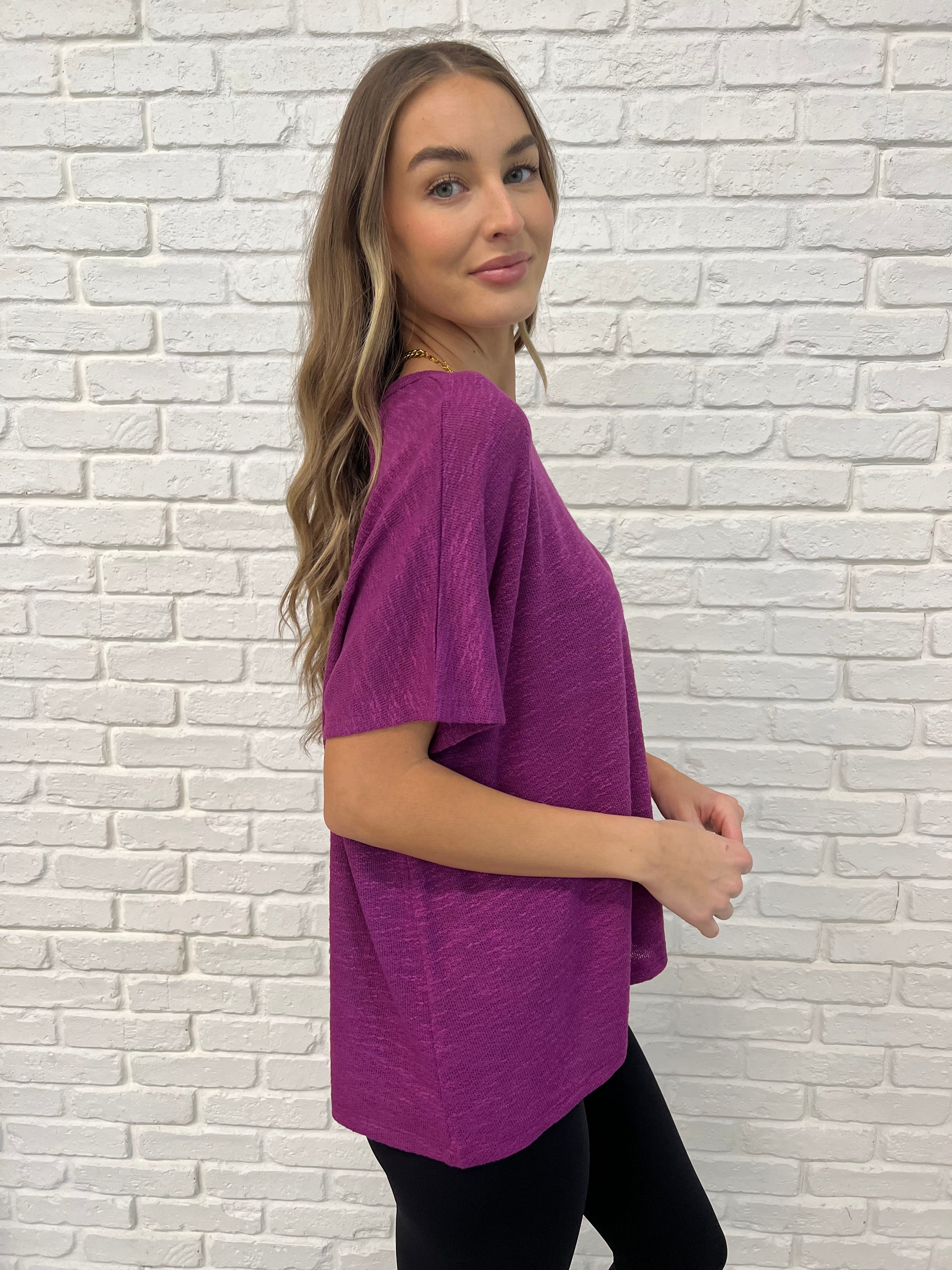 Basically Flowing Dolman Sleeve Top in Lt Plum - Charming Charlie