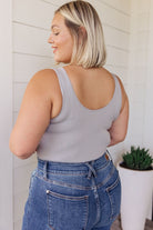 The Basics Bodysuit in Grey - Charming Charlie