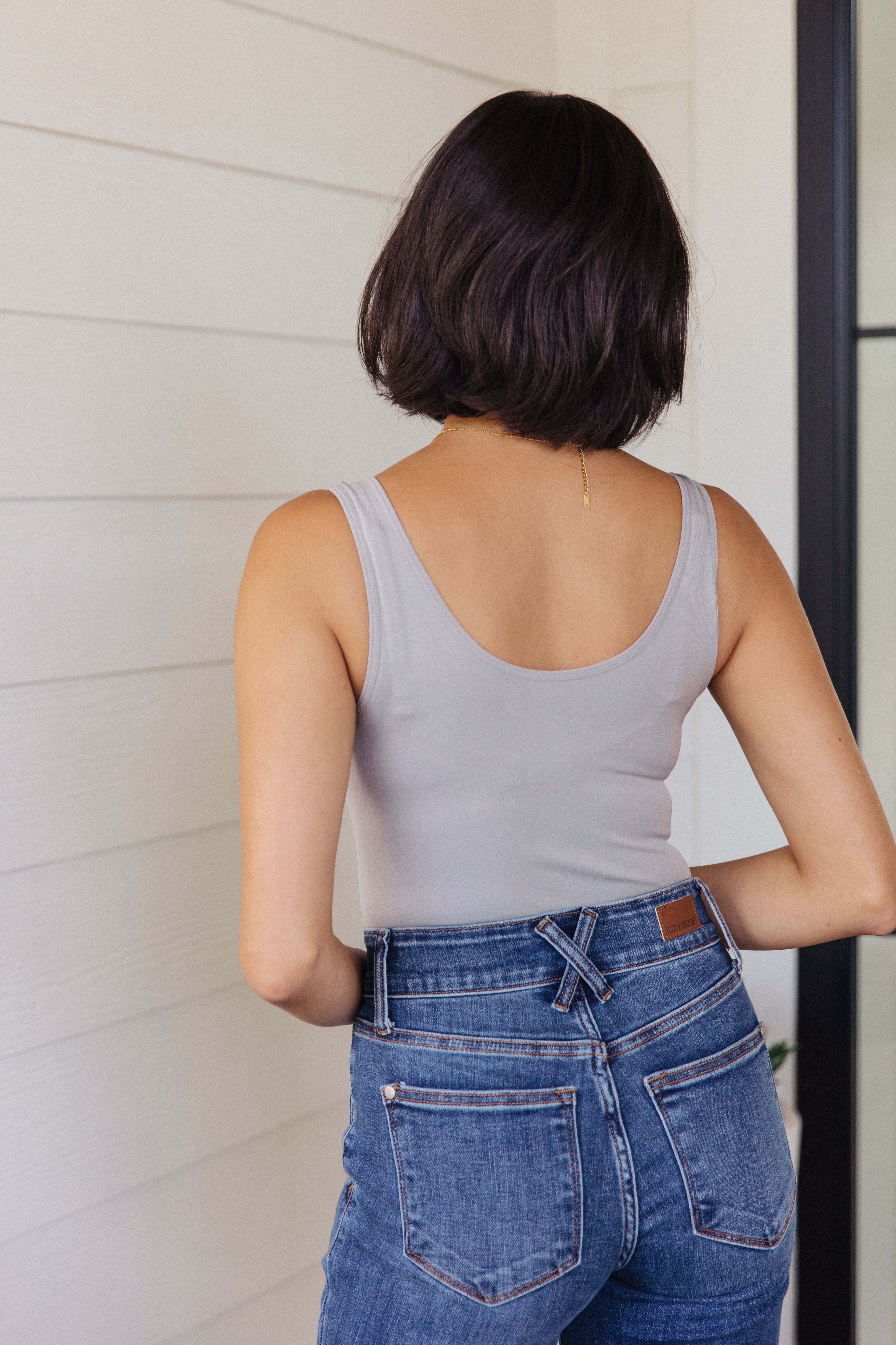 The Basics Bodysuit in Grey - Charming Charlie