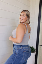The Basics Bodysuit in Grey - Charming Charlie