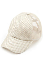 C.C GLITTER NETS CRISS-CROSS PONYCAP - Charming Charlie