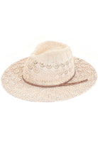 Beige C.C. Horseshoe Lace Knitting Panama Hat is a must-have accessory for any fashion-forward individual. Its beautiful lace knit design adds a touch of elegance to any outfit, while the high-quality materials ensure durability and comfort. Stay stylish and protected from the sun with this iconic hat.