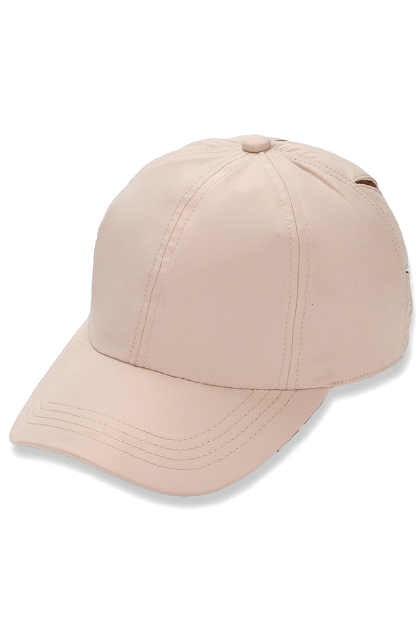Beige C.C Sunshine Multi Opening Baseball Pony Cap is designed to provide maximum comfort and style. With multiple openings and a classic baseball cap design, it allows for versatile wear and is perfect for any outdoor activity. Made with high-quality materials, it offers a durable and fashionable accessory for everyday use.