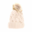 Beige KIDS Bobble Knit Faux Fur Pom C.C Beanie combines warmth and style, offering cozy comfort with its soft knit fabric and a plush faux fur pom-pom. Designed specifically for children, it provides a secure, comfortable fit to keep little heads warm during colder months while adding a playful, fashionable touch. Durable and easy to wear, this beanie is ideal for everyday winter activities. 