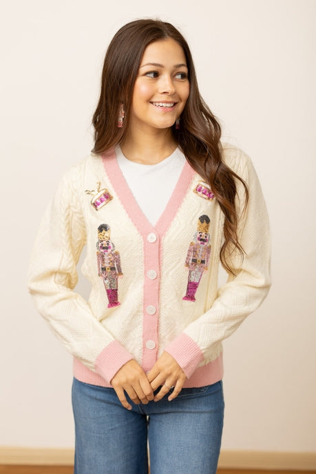Beige and Pink Nutcracker Sweater - Charming Charlie