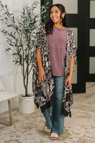 Bella Vida Open Front Floral Print Kimono - Charming Charlie