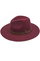 Berry C.C Wool Felt Detailed Panama Summer Sun Hat With Strap Banded Trim; Unique, timeless & classic Summer Sun Fedora Hat has a ribbon band trim material accent. Trendy Birthday, Holiday Gift, Christmas Gift, Regalo de Navided, Bad hair days, casual everyday wear, Anniversary Gift, Fall Outfit, Cool Fashion Fedora, Valentine's Day Gift