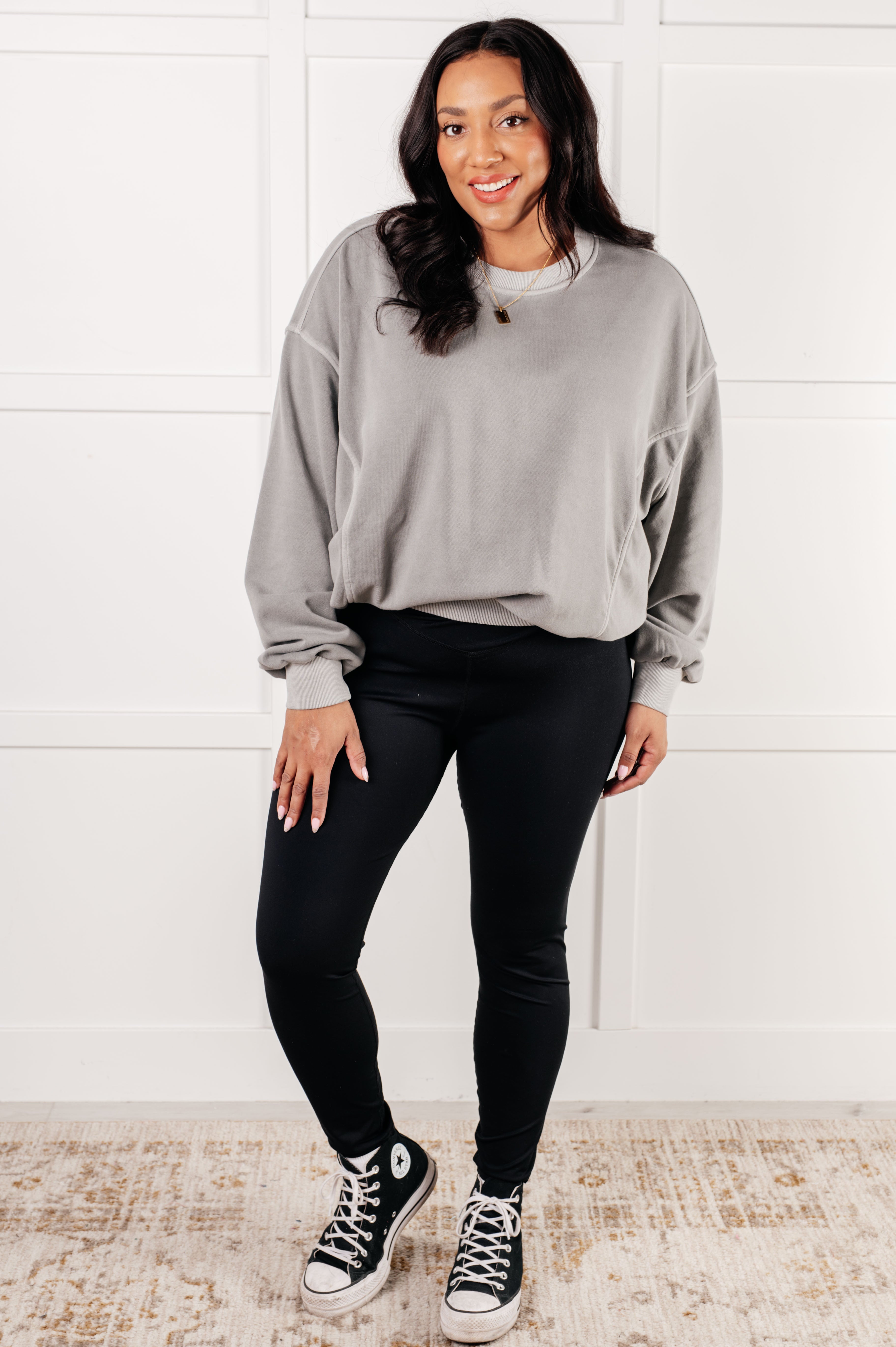 Beyond the Basics Pullover in Sleet - Charming Charlie