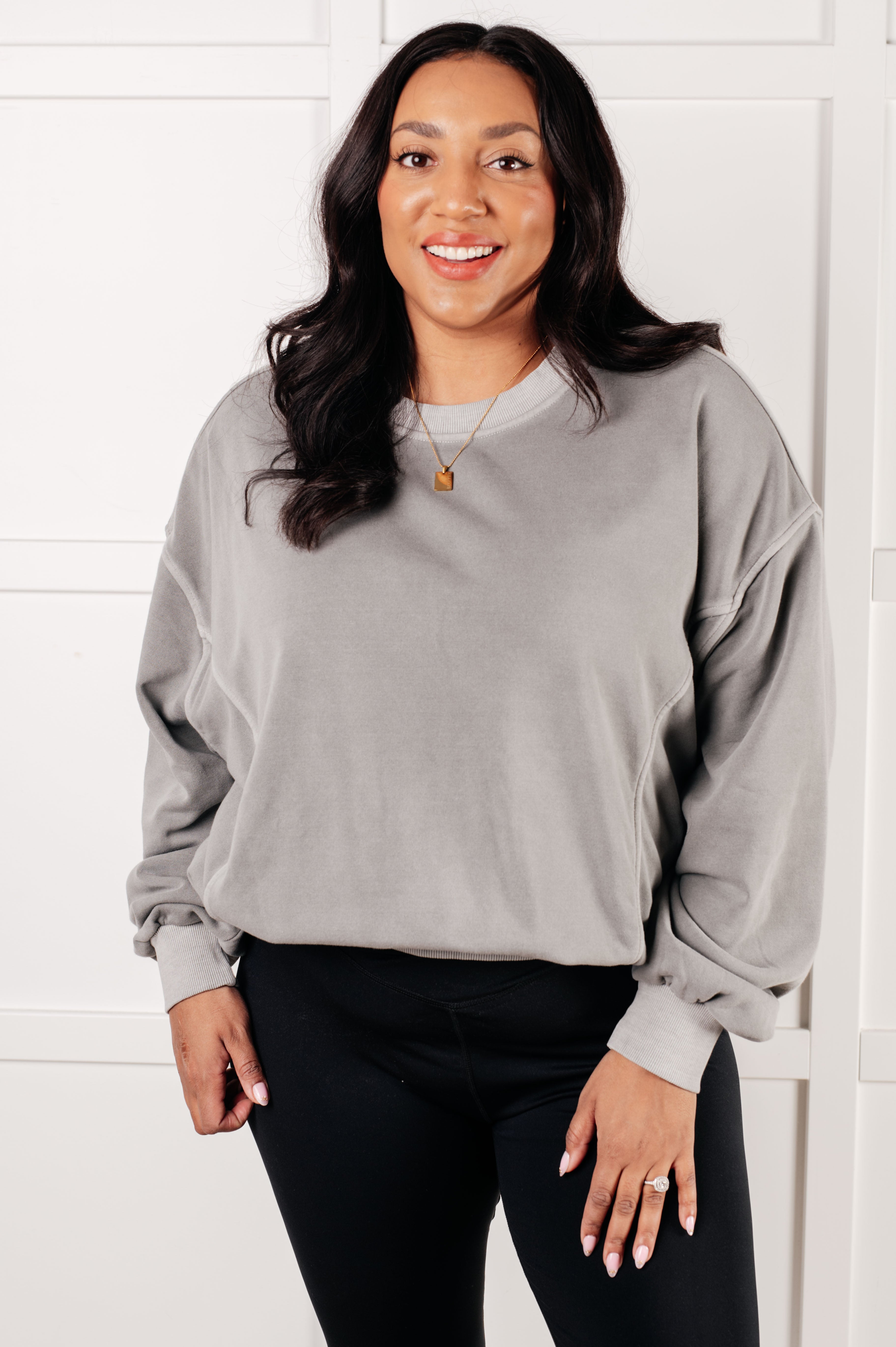 Beyond the Basics Pullover in Sleet - Charming Charlie